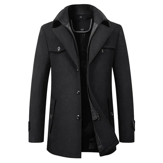Caban mi-long pour homme avec couche intérieure zippée 1