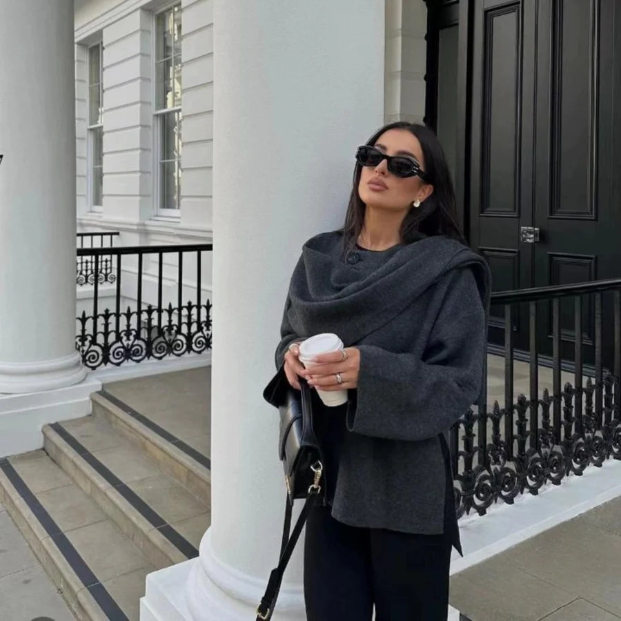 Cape Femme À Boutons Manches Larges-Gigié