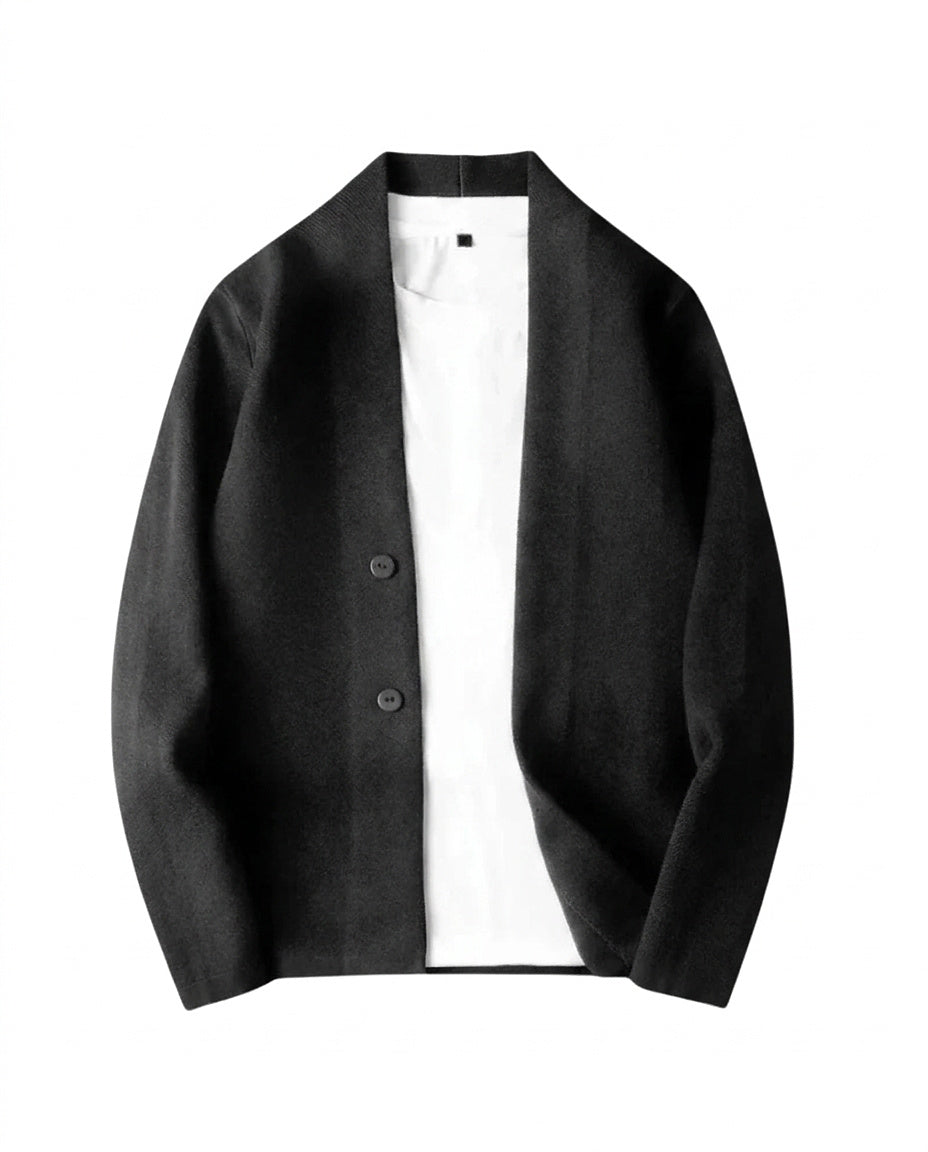 Cardigan en tricot à col en V et boutons pour homme 1