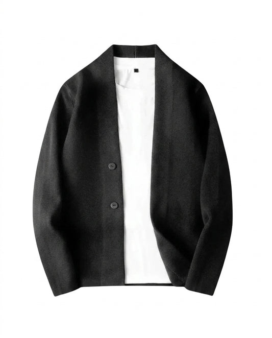 Cardigan en tricot à col en V et boutons pour homme 1