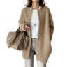 Cardigan long en maille pour femme avec fermetures à pression 1
