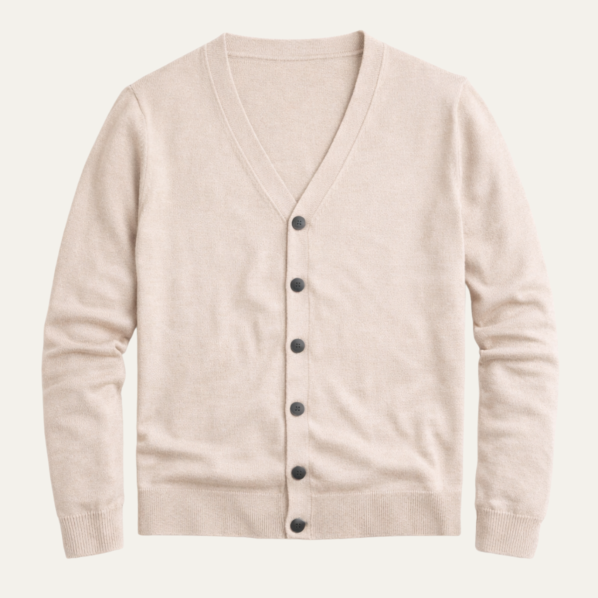 Cardigan pour homme à boutons avec col en V et finitions côtelées-Cardigan Men-Gigié