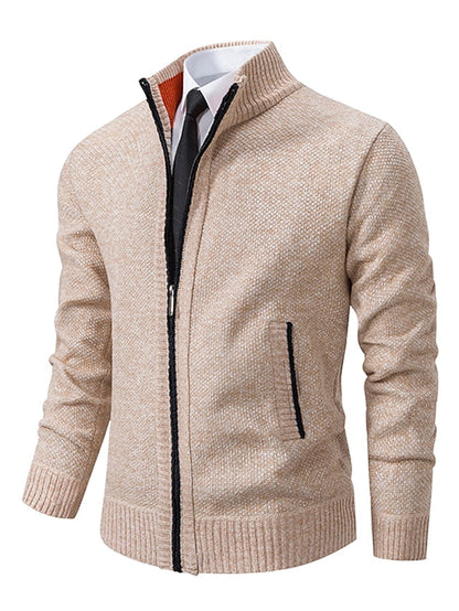 Cardigan zippé en maille côtelée pour homme 1