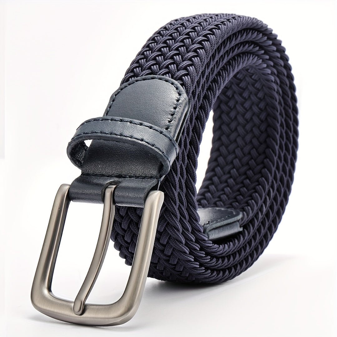 Ceinture tressée pour homme avec boucle carrée 1