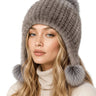 Chapka en fausse fourrure pour femme avec pompons 1