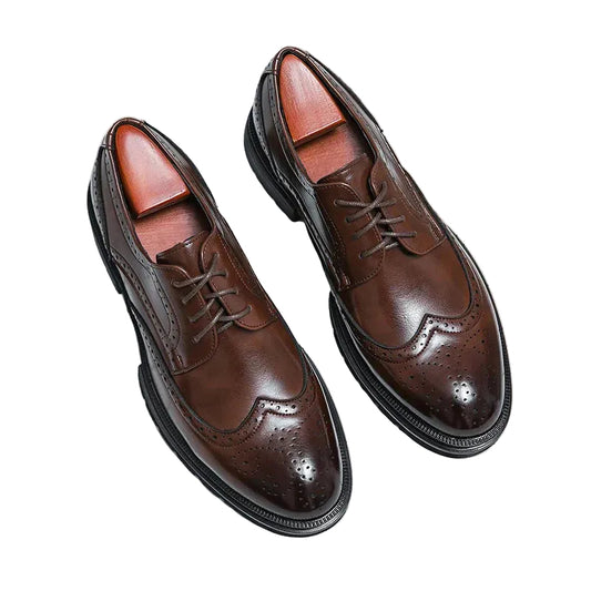 Chaussures Habillées à Lacets pour Homme avec Détails Wingtip et Perforations-Men Shoes-Gigié