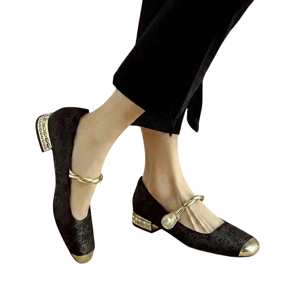 MESTELLE™|ORTHOPEDIC MARY JANE SHOES Black