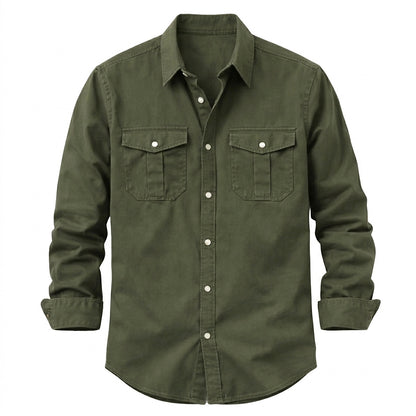 Chemise à manches longues pour homme avec deux poches poitrine 1