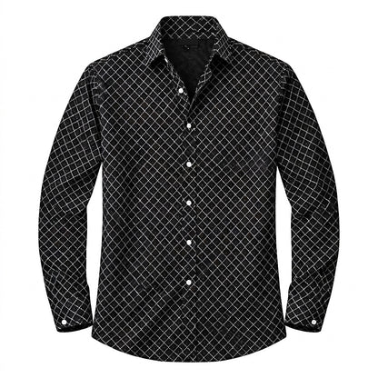 Chemise à manches longues pour homme avec imprimé géométrique 1