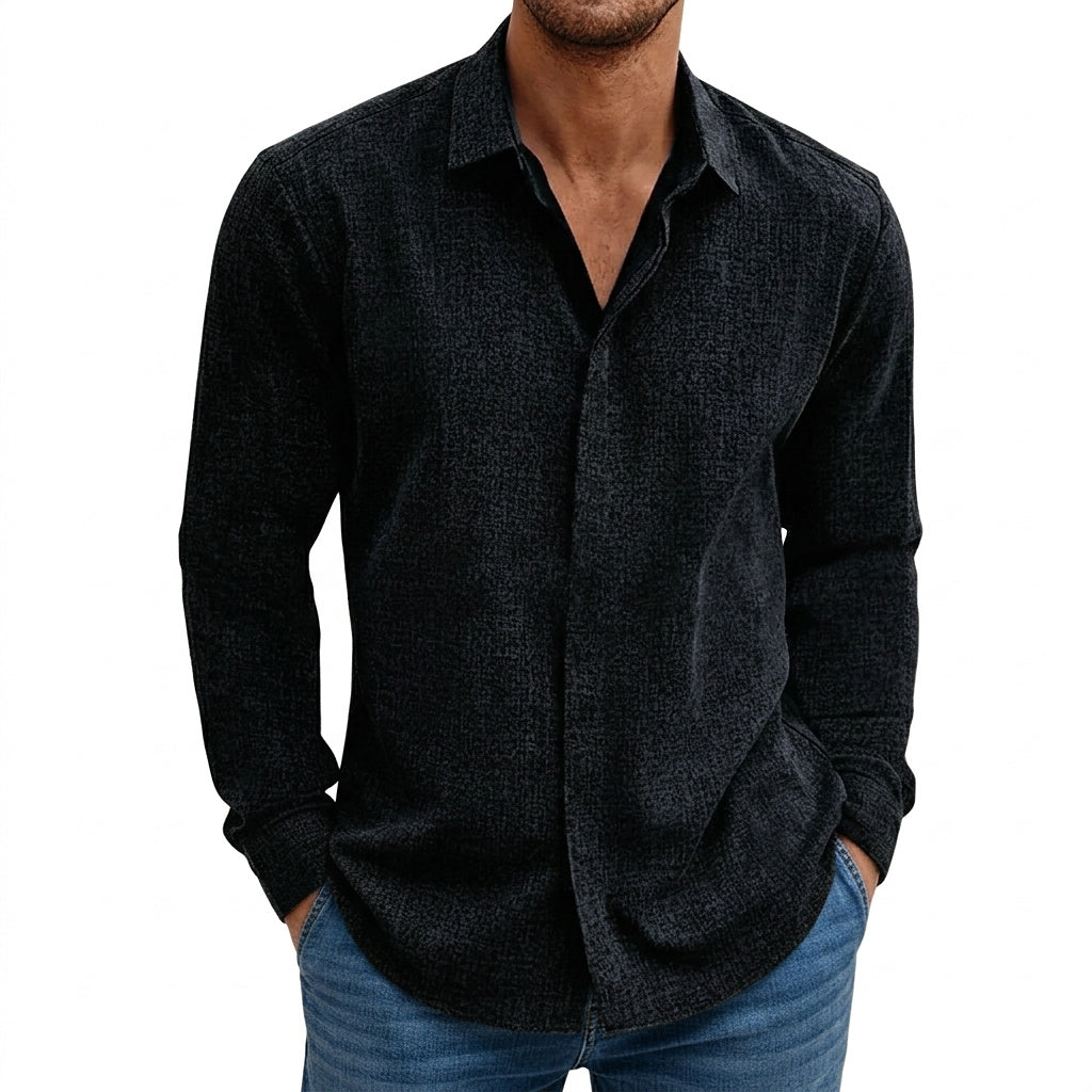Chemise à manches longues texturée pour homme 1