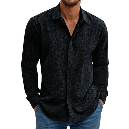 Chemise à manches longues texturée pour homme 1