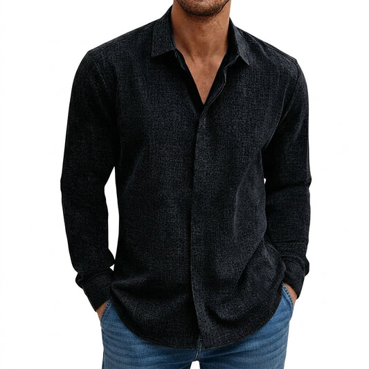 Chemise à manches longues texturée pour homme 1