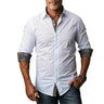 Chemise boutonnée pour homme avec bordure à motifs 1
