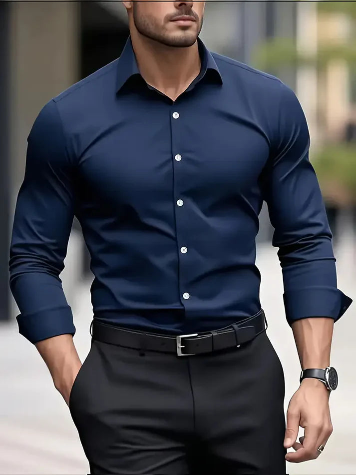 Chemise Business Homme Coupe Ajustée & Anti-Froissement-Gigié