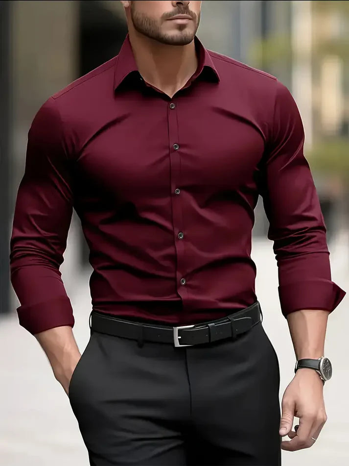 Chemise Business Homme Coupe Ajustée & Anti-Froissement-Gigié