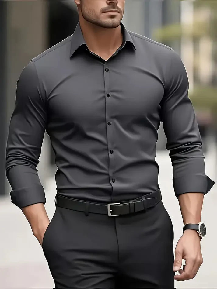 Chemise Business Homme Coupe Ajustée & Anti-Froissement-Gigié