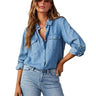 Chemise boutonnée en jean pour femme 1