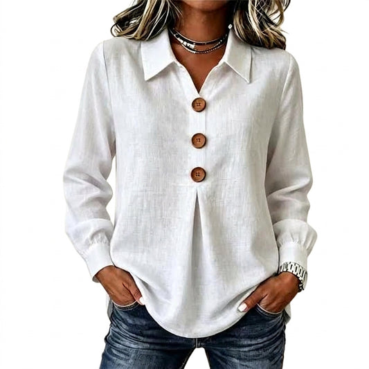 Chemise femme à manches longues et boutons sur le devant 1