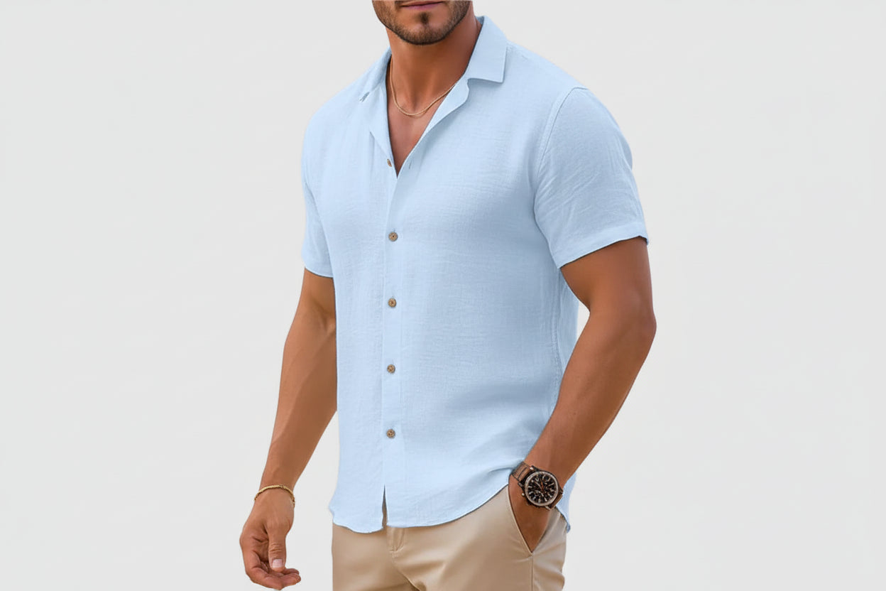 Chemise Homme Manches Courtes À Boutons-Gigié