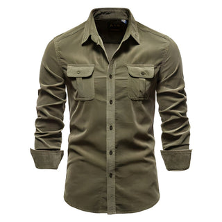 Chemise Homme à Manches Longues avec Boutons et Poches à Rabat Poitrine-Shirts for men-Gigié