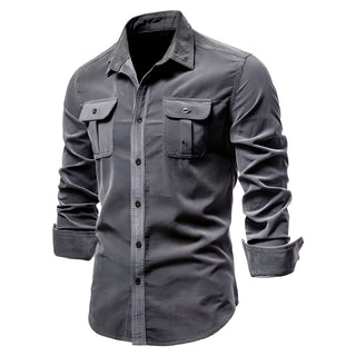 Chemise Homme à Manches Longues avec Boutons et Poches à Rabat Poitrine-Shirts for men-Gigié