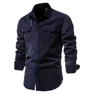 Chemise Homme à Manches Longues avec Boutons et Poches à Rabat Poitrine-Shirts for men-Gigié