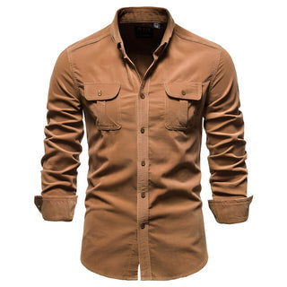 Chemise Homme à Manches Longues avec Boutons et Poches à Rabat Poitrine-Shirts for men-Gigié