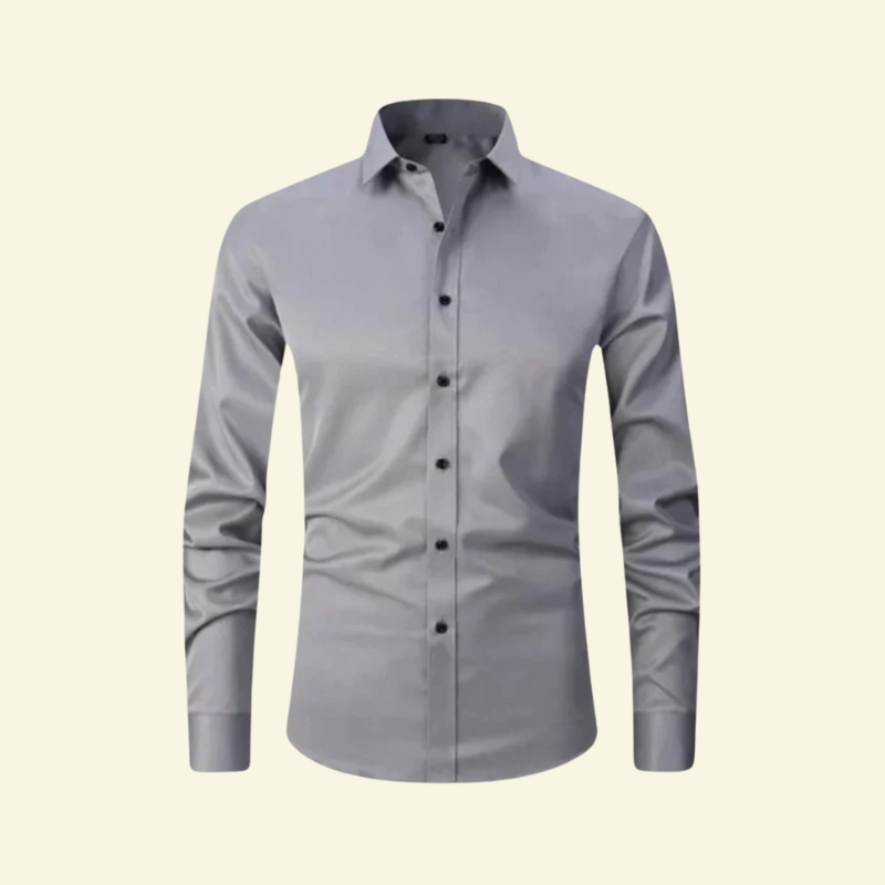 Chemise homme à manches longues avec col et fermeture boutonnée à boutons contrastés-Shirts for men-Gigié