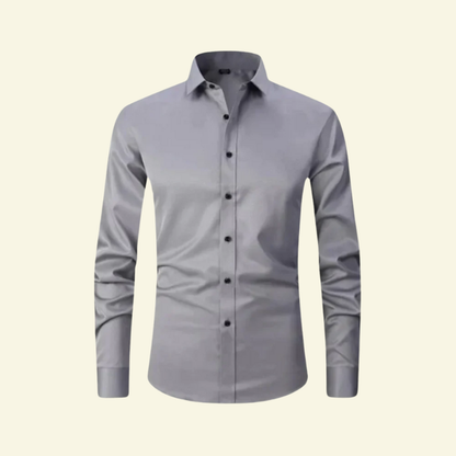 Chemise homme à manches longues avec col et fermeture boutonnée à boutons contrastés-Shirts for men-Gigié