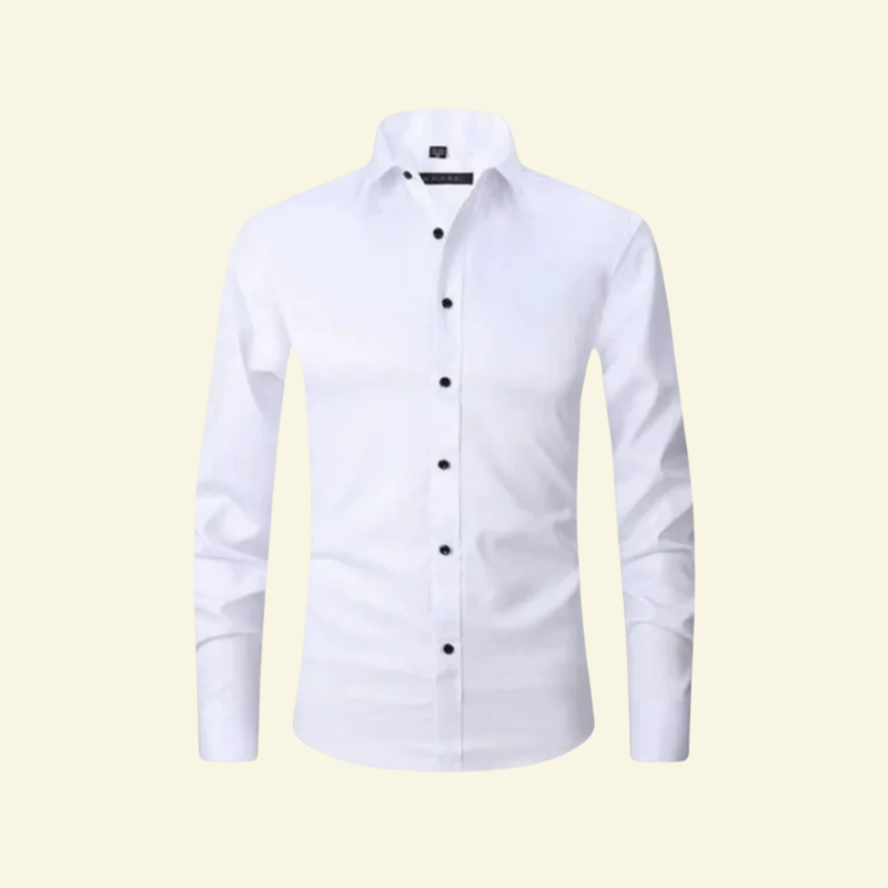 Chemise homme à manches longues avec col et fermeture boutonnée à boutons contrastés-Shirts for men-Gigié