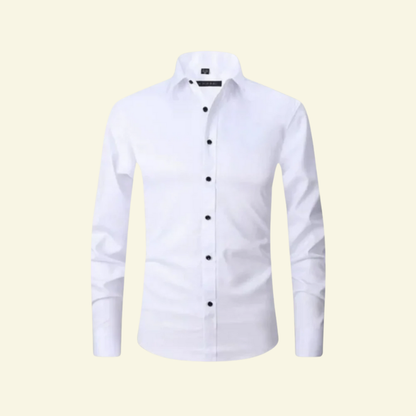 Chemise homme à manches longues avec col et fermeture boutonnée à boutons contrastés-Shirts for men-Gigié