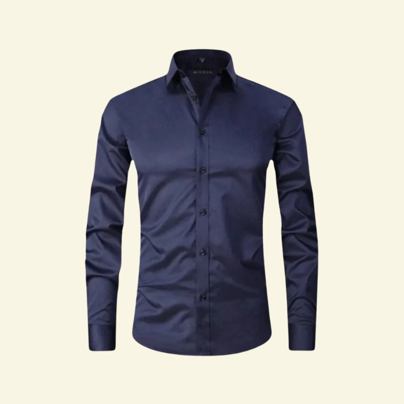 Chemise homme à manches longues avec col et fermeture boutonnée à boutons contrastés-Shirts for men-Gigié