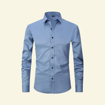 Chemise homme à manches longues avec col et fermeture boutonnée à boutons contrastés-Shirts for men-Gigié