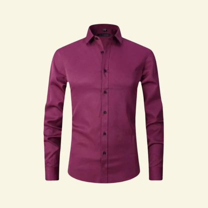 Chemise homme à manches longues avec col et fermeture boutonnée à boutons contrastés-Shirts for men-Gigié
