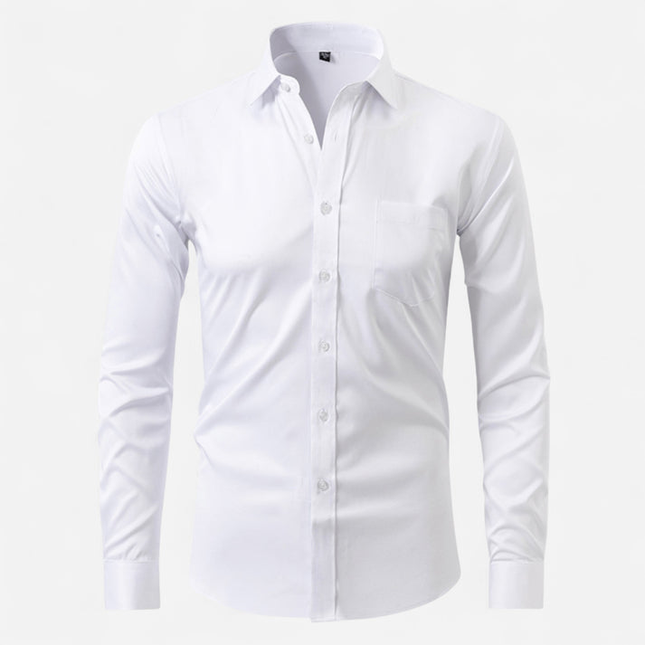 Chemise homme à manches longues avec col structuré-Shirts for men-Gigié