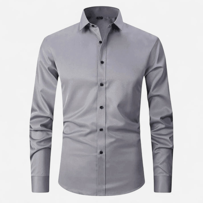 Chemise homme à manches longues avec col structuré-Shirts for men-Gigié
