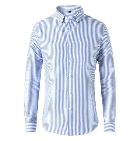 Chemise Homme à Rayures Manches Longues avec Boutonnage-Shirts for men-Gigié