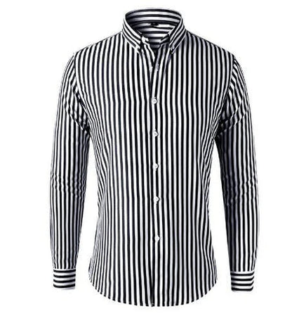 Chemise Homme à Rayures Manches Longues avec Boutonnage-Shirts for men-Gigié
