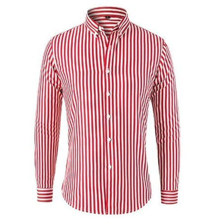 Chemise Homme à Rayures Manches Longues avec Boutonnage-Shirts for men-Gigié