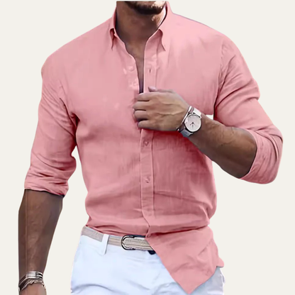 Chemise pour homme à manches longues avec col et fermeture boutonnée-Shirts for men-Gigié