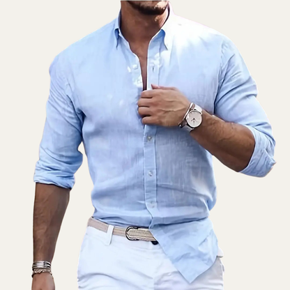 Chemise pour homme à manches longues avec col et fermeture boutonnée-Shirts for men-Gigié