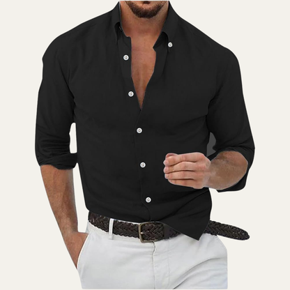 Chemise pour homme à manches longues avec col et fermeture boutonnée-Shirts for men-Gigié