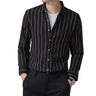 Chemise pour homme à manches longues avec motif à rayures verticales-Shirts for men-Gigié