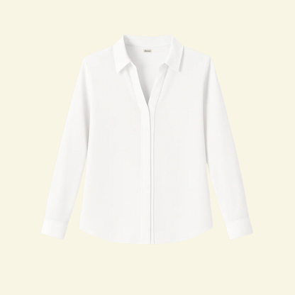 Chemisier Femme à manches longues avec col et fermeture boutonnée dissimulée-Shirts for women-Gigié