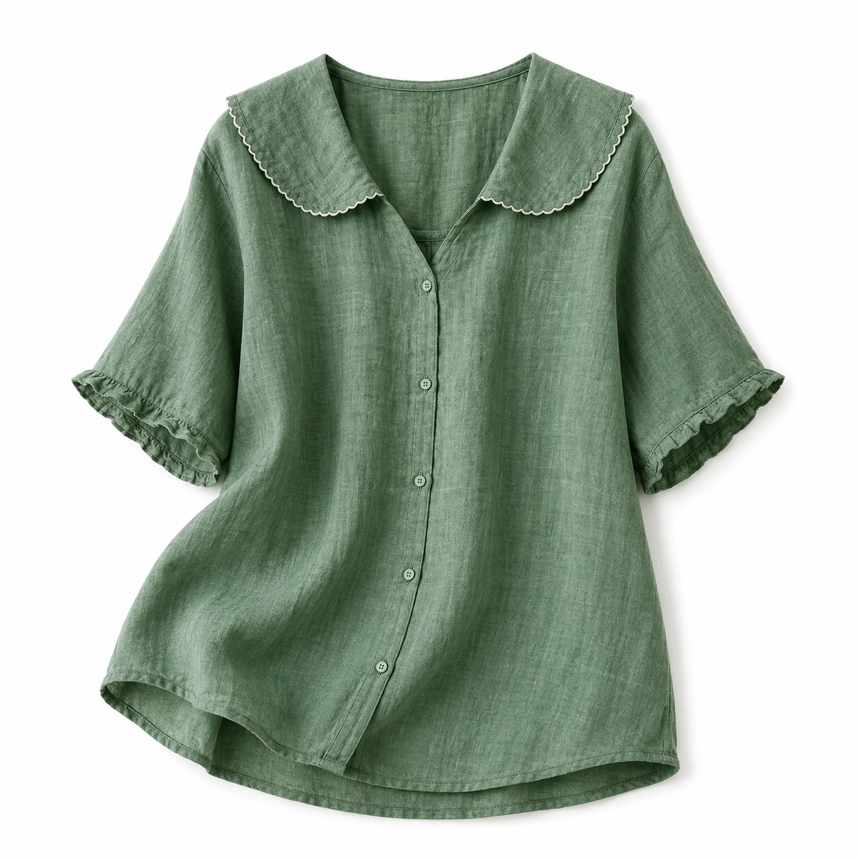 Chemisier femme avec fermeture boutonnée et col arrondi-Blouse for women-Gigié