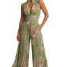 Combinaison large plissée à imprimé floral pour femme 1