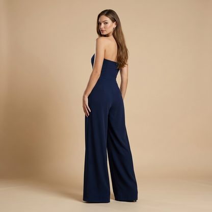 Combinaison pour femme bustier à jambes larges et plis | imported-image-2