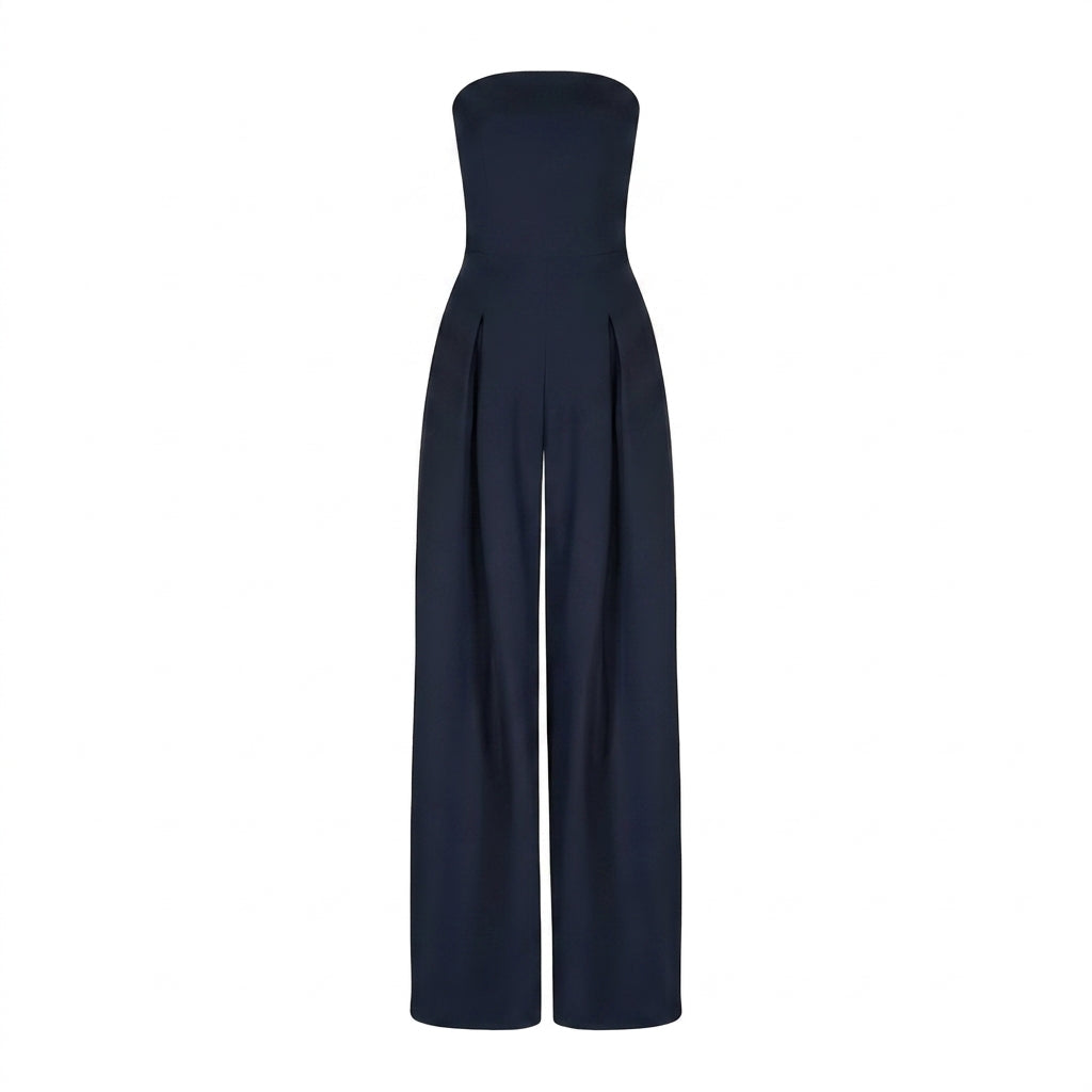 Combinaison pour femme bustier à jambes larges et plis | imported-image-3