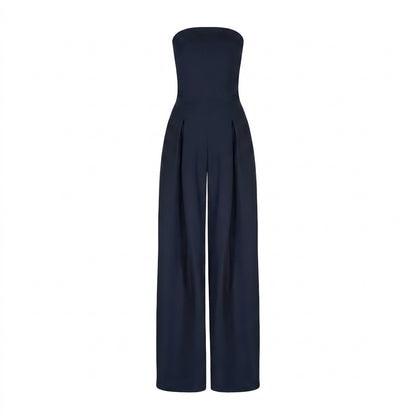 Combinaison pour femme bustier à jambes larges et plis | imported-image-3