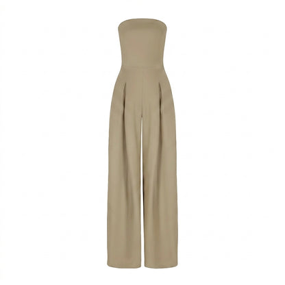 Combinaison pour femme bustier à jambes larges et plis | imported-image-5